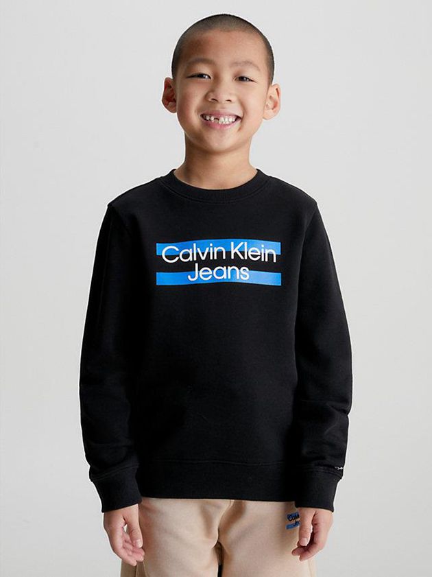 Calvin Klein USA Organic Cotton Logo Boys Sweatshirt Black 6582701-FD